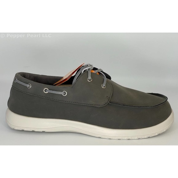 Deck Shoe Cruise Oiled Nubuck EVA Charcoal Men's Size 12 Soft Science Boat Beach - Picture 6 of 11